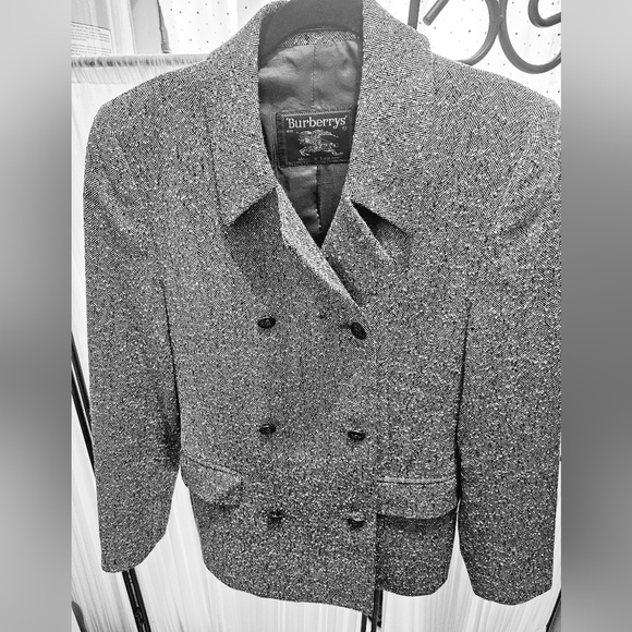 Burberry Jackets & Blazers - Vintage Burberrys' grey womans blazer size 6